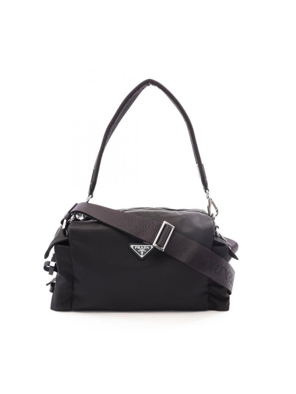 Prada Shoulder Bag Tessuto Vitello Nylon Leather 2-Way